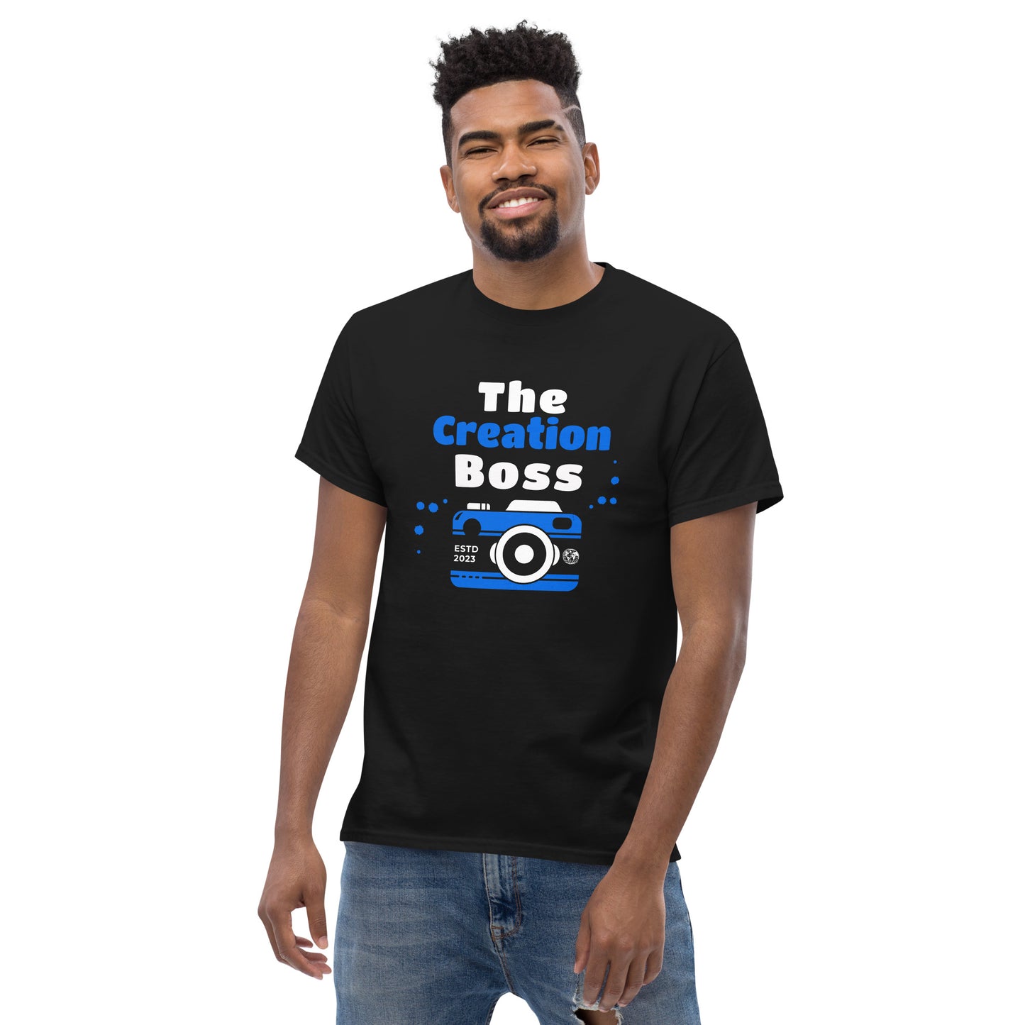 The Creation Boss Blue Camera Men's classic tee