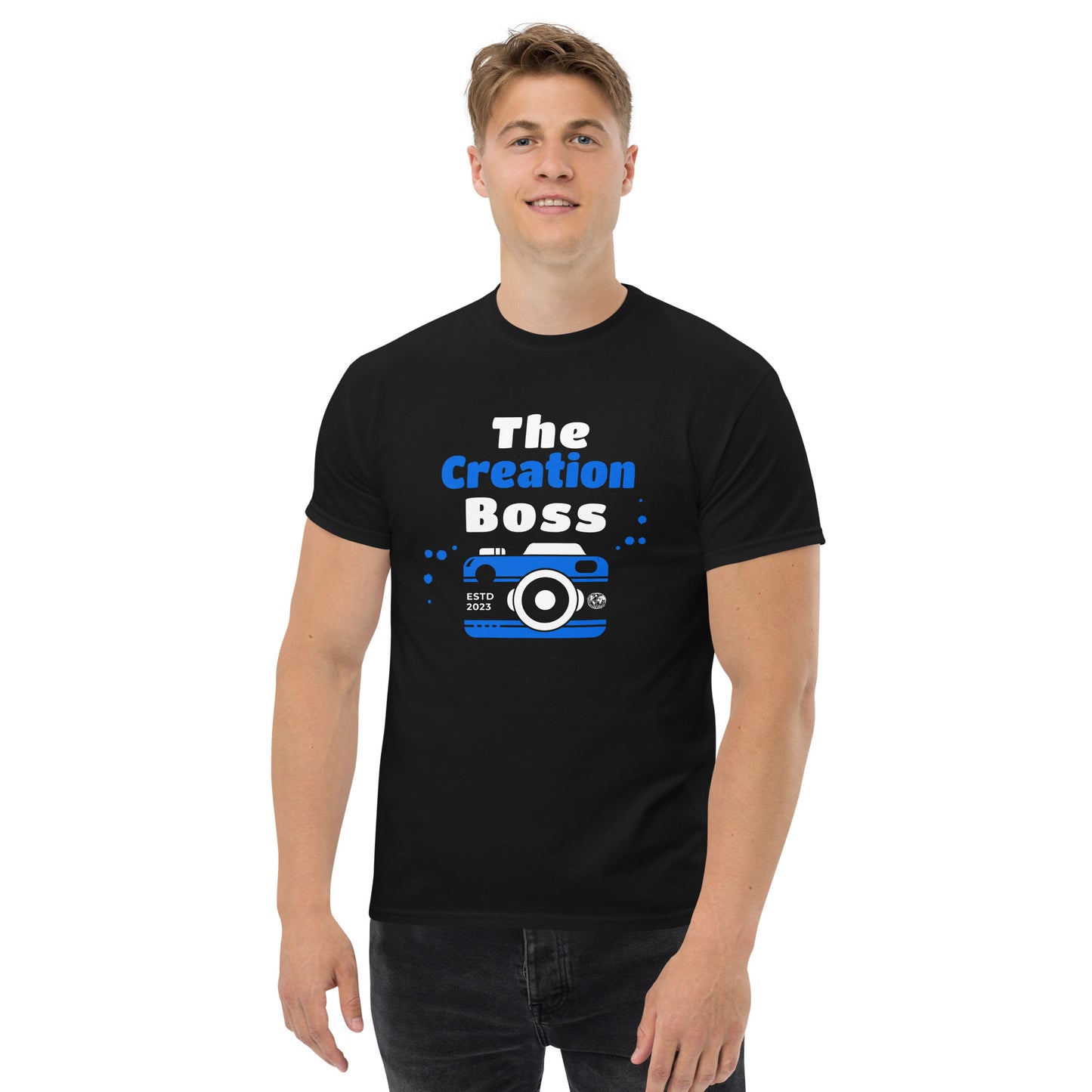 The Creation Boss Blue Camera Men's classic tee