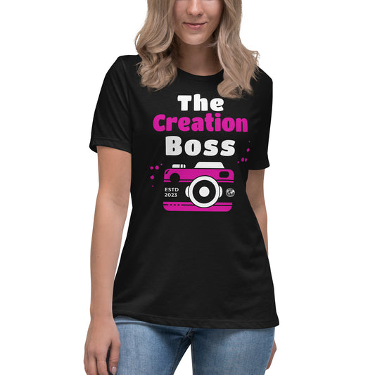 The Creation Boss Pink Women's Relaxed T-Shirt
